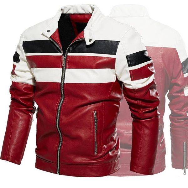 bomber leather jacket men casual motorcycle coat vintage colorblock patchwork mens pu men's jackets, Black;brown
bomber leather jacket men casual motorcycle coat vintage colorblock patchwork mens pu men's jackets, Black;brown