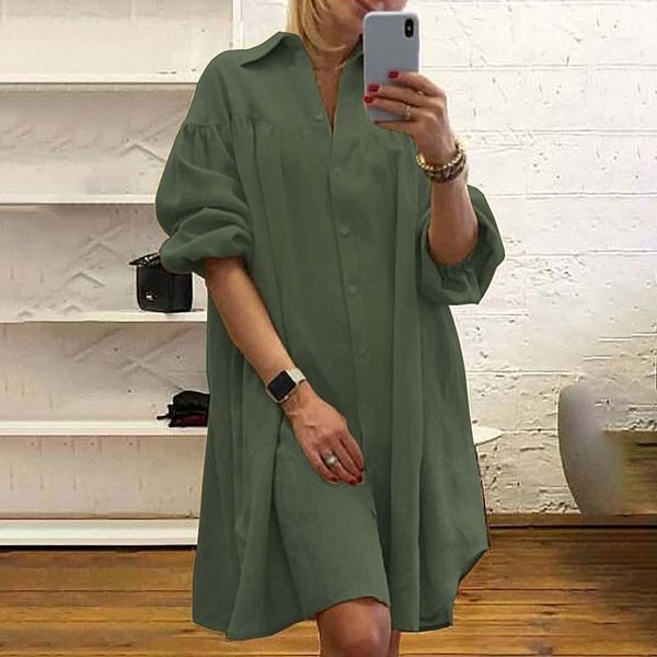 casual dresses women elegant lapel neck shirt dress long sleeve sundress zanzea 2021 autumn solid loose robe femme vestidos plus size, Black;gray
casual dresses women elegant lapel neck shirt dress long sleeve sundress zanzea 2021 autumn solid loose robe femme vestidos plus size, Black;gray