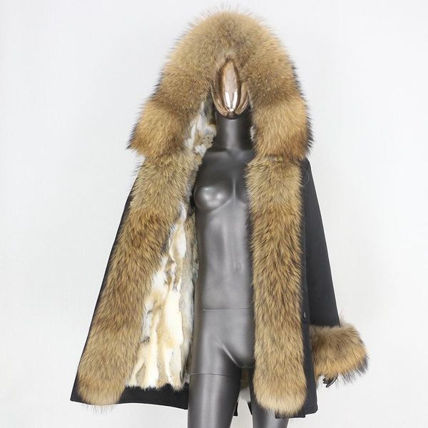 women's fur & faux 2021 waterproof winter jacket women long parka real coat natural raccoon collar hood thick warm streetwear, Black
women's fur & faux 2021 waterproof winter jacket women long parka real coat natural raccoon collar hood thick warm streetwear, Black