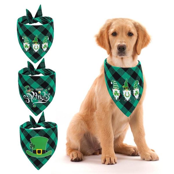 st. patrick's day dog bandanas shamrock scarf green washable apparel 
st. patrick's day dog bandanas shamrock scarf green washable apparel