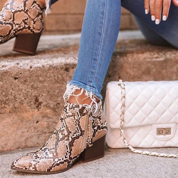 New Women Pointed Toe Ankle Boots Woman Leopards Mid Heels Female Casual Snake Pattern Ladies Zip Pumps Womens Shoes Plus Size, Black
New Women Pointed Toe Ankle Boots Woman Leopards Mid Heels Female Casual Snake Pattern Ladies Zip Pumps Womens Shoes Plus Size, Black