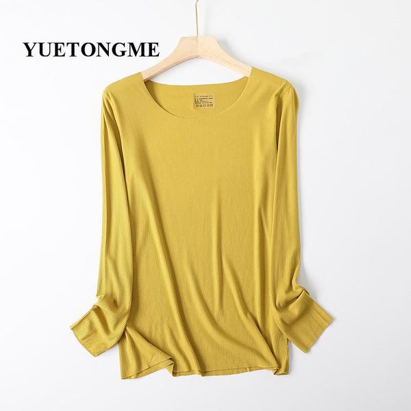 women's t-shirt striped modal long-sleeved spring autumn large size round neck bottoming shirt simple solid color thin t011, White 
women's t-shirt striped modal long-sleeved spring autumn large size round neck bottoming shirt simple solid color thin t011, White