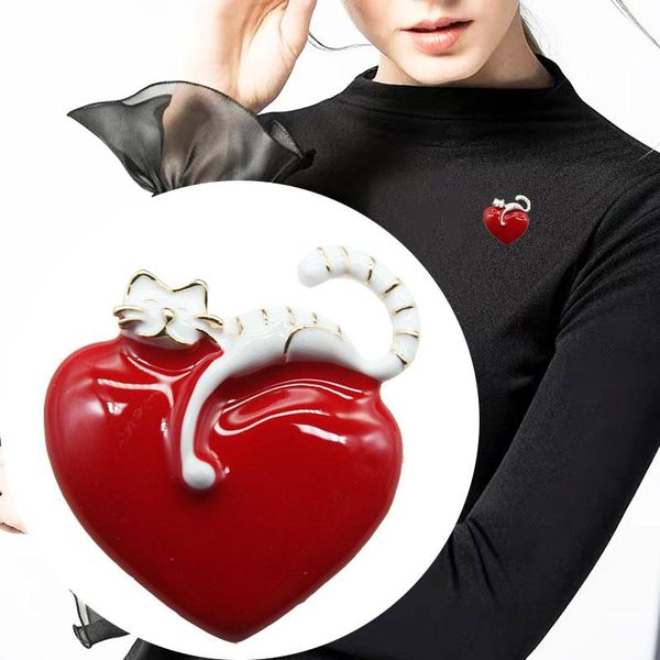 pins, brooches love red kitten brooch female literary high-end suit jacket accessories pin japanese temperament cute animal coat decoration, Gray
pins, brooches love red kitten brooch female literary high-end suit jacket accessories pin japanese temperament cute animal coat decoration, Gray