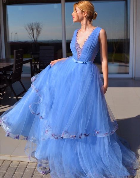 beaded v neckline pleats prom dresses with sash tiered a line tulle long party evening gowns women special occasion formal vestidos, Black
beaded v neckline pleats prom dresses with sash tiered a line tulle long party evening gowns women special occasion formal vestidos, Black