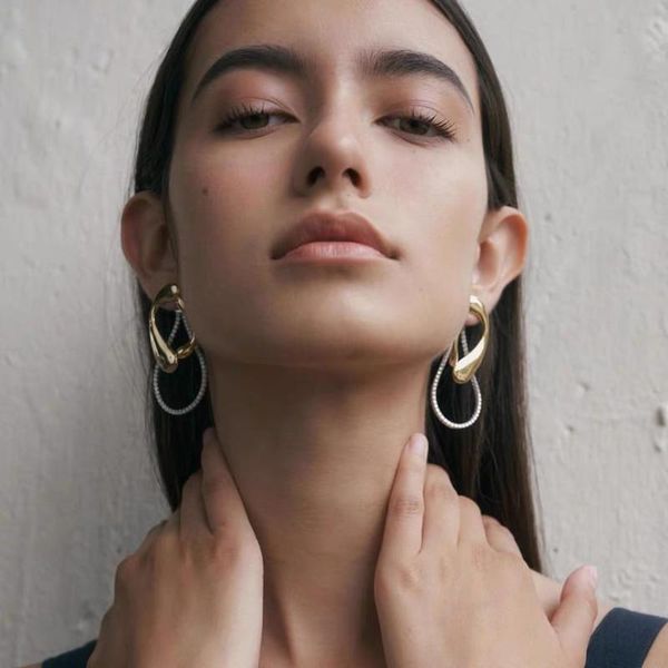 dangle & chandelier tassel earrings women 's retro metallic drop zircon advanced sense personality exaggeration tide oval, Silver
dangle & chandelier tassel earrings women 's retro metallic drop zircon advanced sense personality exaggeration tide oval, Silver