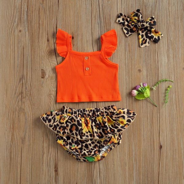born baby girl clothes set summer ruffle sleeveless +leopard shorts+headband 3pcs kids girls suit clothing sets, White
born baby girl clothes set summer ruffle sleeveless +leopard shorts+headband 3pcs kids girls suit clothing sets, White