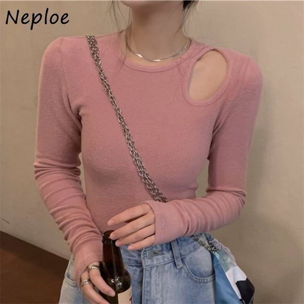 o neck pullover long sleeve slim fit t shirt women hollow out design solid tees femme spring all match 210422, White
o neck pullover long sleeve slim fit t shirt women hollow out design solid tees femme spring all match 210422, White