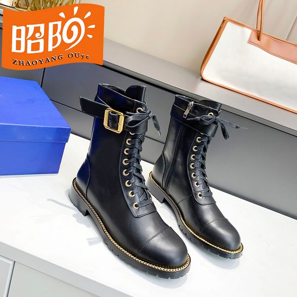 2022 spring and summer new martin boots british style counter packaging side zipper lace up thick bottom belt buckle decorative women's, Black
2022 spring and summer new martin boots british style counter packaging side zipper lace up thick bottom belt buckle decorative women's, Black