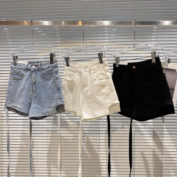women's shorts leg strap denim women 2021 summer street trend stretch slim fit 3-point, White;black
women's shorts leg strap denim women 2021 summer street trend stretch slim fit 3-point, White;black