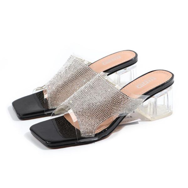 sandals 2021 rhinestone sandal large size 42 women's shoes spring summer thick-heeled party slippers transparent belt comfortable, Black
sandals 2021 rhinestone sandal large size 42 women's shoes spring summer thick-heeled party slippers transparent belt comfortable, Black