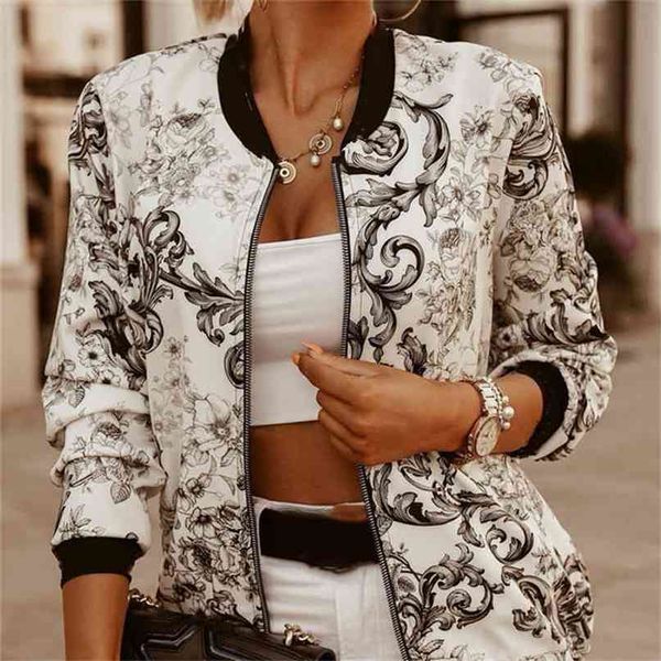 women's jacket autumn printed zipper long sleeve vintage female jackets skinny fashion streetwear casual chaqueta mujer 210922, Black;brown
women's jacket autumn printed zipper long sleeve vintage female jackets skinny fashion streetwear casual chaqueta mujer 210922, Black;brown