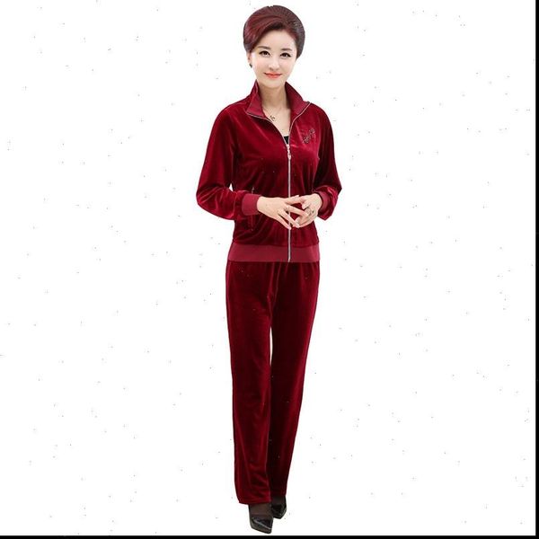 velvet tracksuit spring autumn mother women tracksuits clothes long sleeve jacket trousers two piece suit plus size 4xl pants set, Gray
velvet tracksuit spring autumn mother women tracksuits clothes long sleeve jacket trousers two piece suit plus size 4xl pants set, Gray