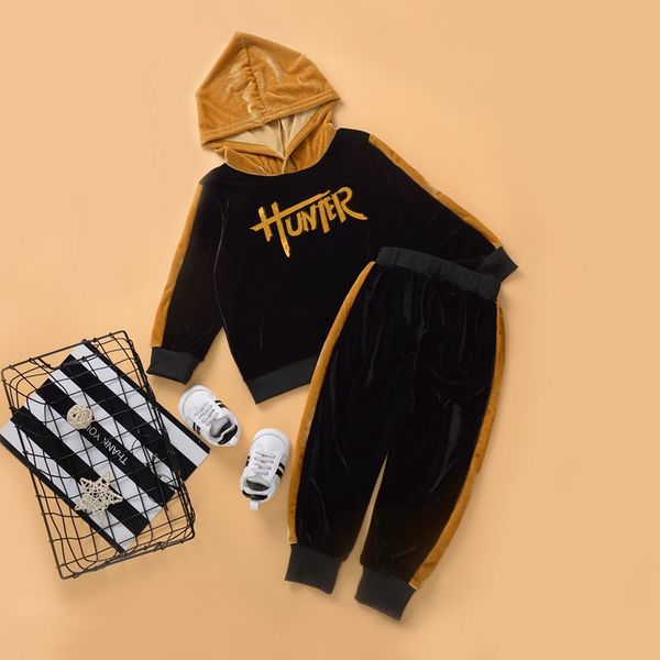 2-6y children clothes set autumn new baby boys girls fashion outwear sports suits black velvet hoodie + pants set for kids 2pcs, White
2-6y children clothes set autumn new baby boys girls fashion outwear sports suits black velvet hoodie + pants set for kids 2pcs, White