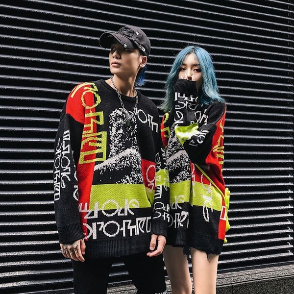 sweaters fashion knit 2021 chunqiu chaopai embroidered hip hop loose and lazy style men's sweater, White;black
sweaters fashion knit 2021 chunqiu chaopai embroidered hip hop loose and lazy style men's sweater, White;black
