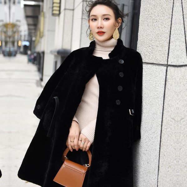 women's fur & faux 2021 sheepskin real coat female natural sheep shearling coats medium long winter jacket women chaqueta mujer 9013, Black
women's fur & faux 2021 sheepskin real coat female natural sheep shearling coats medium long winter jacket women chaqueta mujer 9013, Black