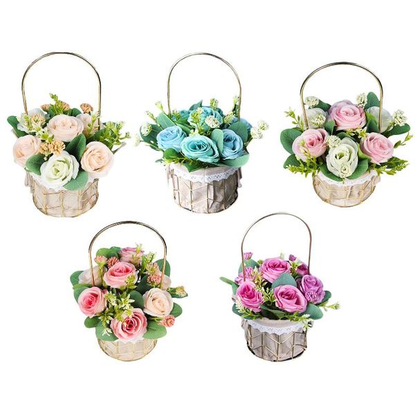 hand metal flower basket artificial flowers bouquet suitable for home office party wedding decor vases
hand metal flower basket artificial flowers bouquet suitable for home office party wedding decor vases