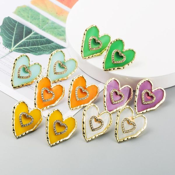 stud korean resin heart statement earring for lady vintage simple design multi color rhinestone girls wedding party, Golden;silver
stud korean resin heart statement earring for lady vintage simple design multi color rhinestone girls wedding party, Golden;silver