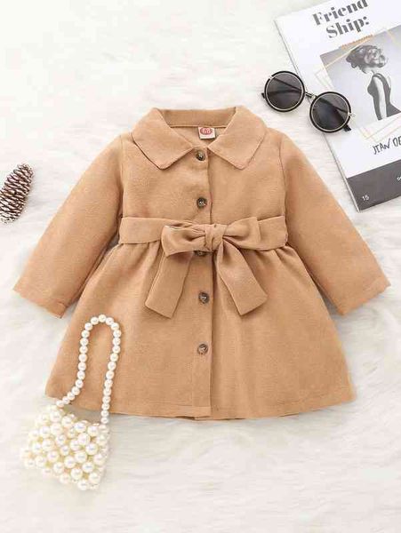 baby button front belted corduroy coat she, Blue;gray