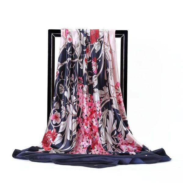 scarves fashion silk scarf women black floral print square shawl foulard 90x90cm female bandana for head large hijab satin scarfs, Blue;gray
scarves fashion silk scarf women black floral print square shawl foulard 90x90cm female bandana for head large hijab satin scarfs, Blue;gray