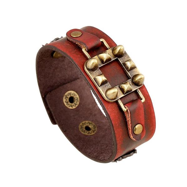 tennis vintage gold square accessory red punk bracelet charm wrap genuine leather for men adjustable women pulseras mujer, Golden;silver
tennis vintage gold square accessory red punk bracelet charm wrap genuine leather for men adjustable women pulseras mujer, Golden;silver