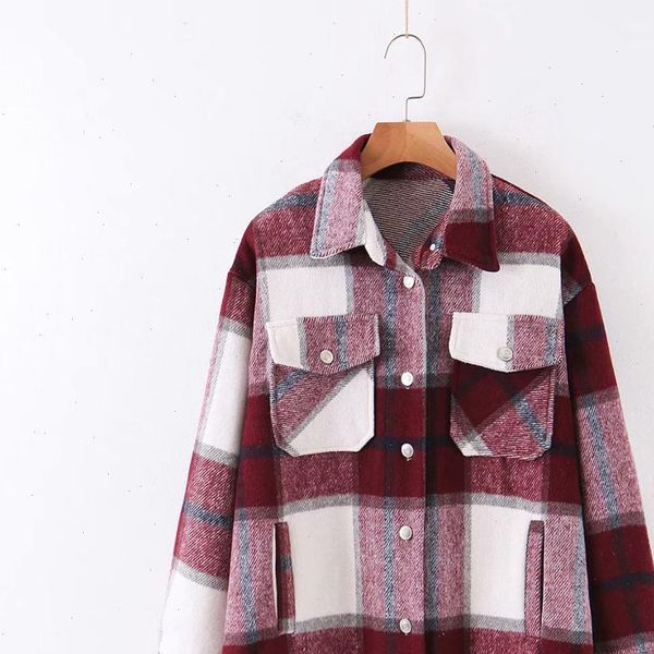 klacwaya womens shirts women woolen plaid skirt ladies fashion long sleeve lapel coat chic, White
klacwaya womens shirts women woolen plaid skirt ladies fashion long sleeve lapel coat chic, White
