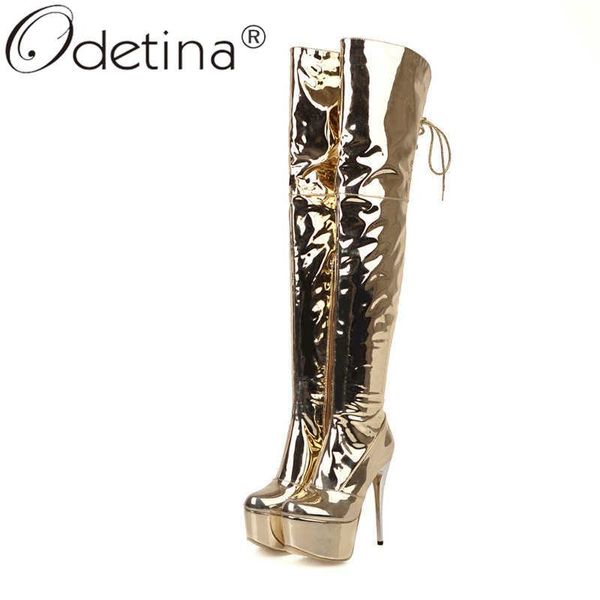 boots odetina women patent leather stilettos extremely high heel platform over the knee thigh bling shiny clubwear, Black
boots odetina women patent leather stilettos extremely high heel platform over the knee thigh bling shiny clubwear, Black