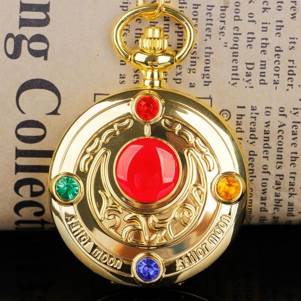 pocket watches golden quartz watch gem inlaid pendant moon warrior theme exquisite clock children anime girl ladies, Slivery;golden
pocket watches golden quartz watch gem inlaid pendant moon warrior theme exquisite clock children anime girl ladies, Slivery;golden