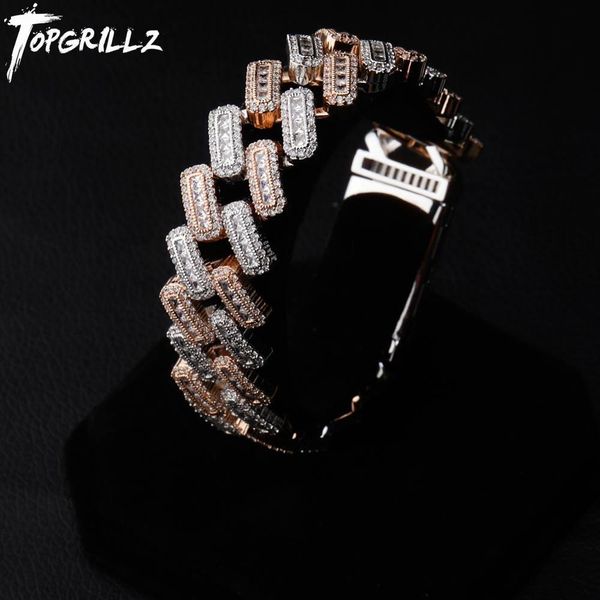 rillz 20mm box buckle clasp baguette zircon prong setting cuban bracelet iced out cubic zirconia chain hip hop rock jewelry x0509, Black
rillz 20mm box buckle clasp baguette zircon prong setting cuban bracelet iced out cubic zirconia chain hip hop rock jewelry x0509, Black