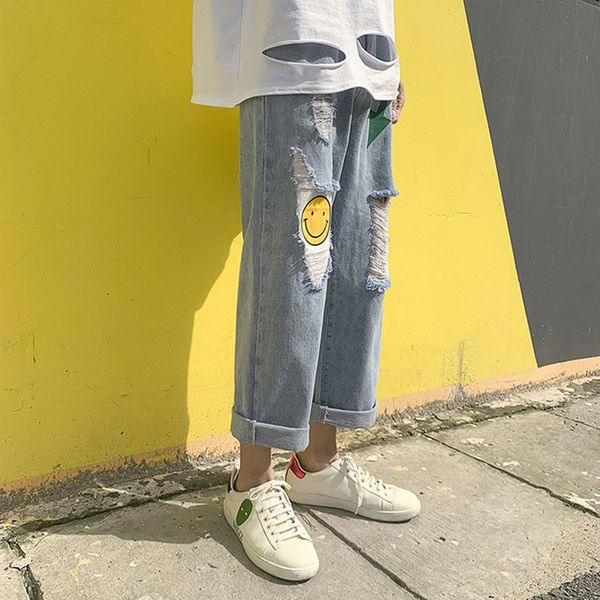 men's jeans wholesale loose straight-leg ripped jeans men's korean style hong kong wild summer wide-leg cropped trousers men 9gyt, Blue
men's jeans wholesale loose straight-leg ripped jeans men's korean style hong kong wild summer wide-leg cropped trousers men 9gyt, Blue