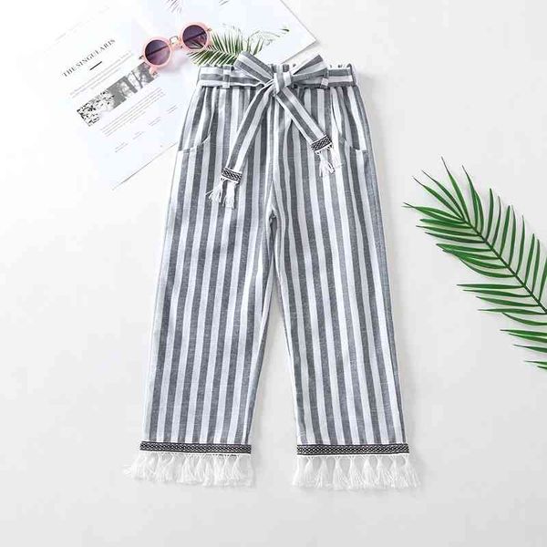 ins clothing autumn girls' striped tied casual pants middle and large children's trousers, White
ins clothing autumn girls' striped tied casual pants middle and large children's trousers, White