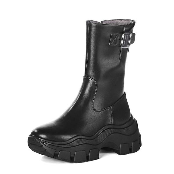 boots winter fashion platform women belt buckle decoration knight genuine leather wedge heel all-match mid-calf, Black
boots winter fashion platform women belt buckle decoration knight genuine leather wedge heel all-match mid-calf, Black
