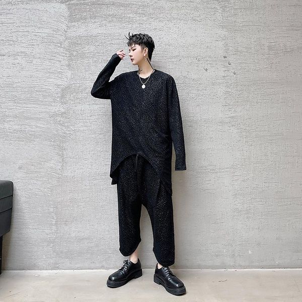 men's t-shirts male drawstring tees shirts sets t-shirt harem pant streetwear gothic style loose casual trousers, White;black
men's t-shirts male drawstring tees shirts sets t-shirt harem pant streetwear gothic style loose casual trousers, White;black