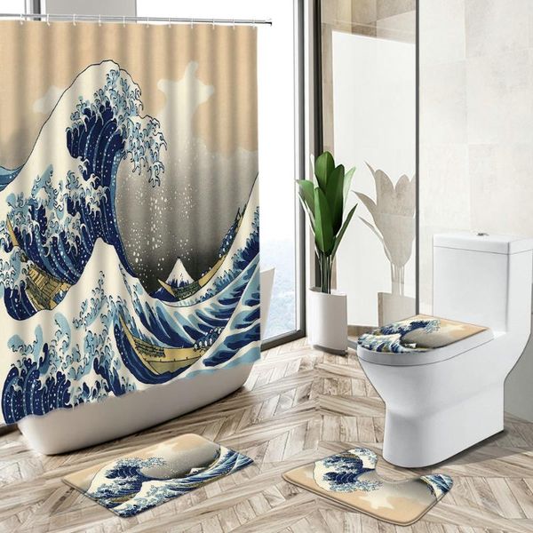 shower curtains japanese child style bathroom curtain set creative wave theme non-slip rug toilet lid cover flannel bath mat home decor
shower curtains japanese child style bathroom curtain set creative wave theme non-slip rug toilet lid cover flannel bath mat home decor