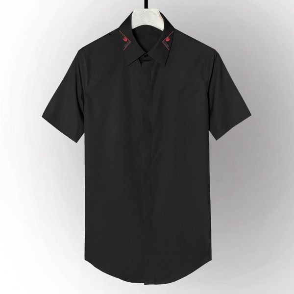 men's casual shirts minglu summer male luxury short sleeve swallow embroidery mens dress fashion slim fit party man 4xl, White;black
men's casual shirts minglu summer male luxury short sleeve swallow embroidery mens dress fashion slim fit party man 4xl, White;black