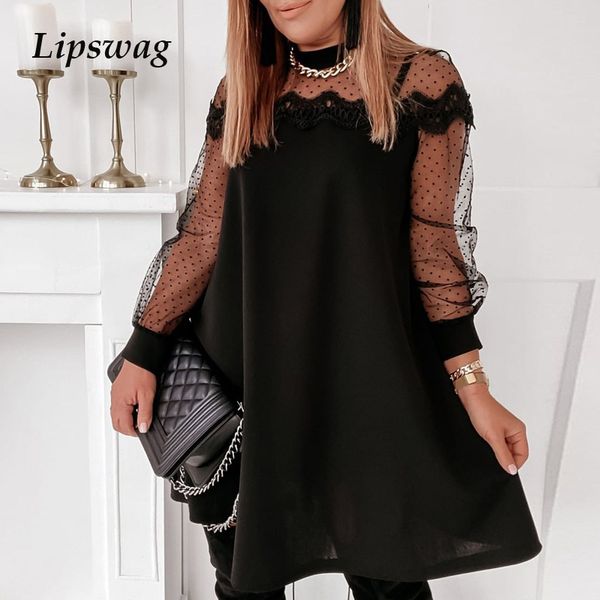casual autumn women long sleeve a-line loose dress spring patchwork mesh lace mini dress polka dot sheer lady party dresseshigh quality, Black;gray
casual autumn women long sleeve a-line loose dress spring patchwork mesh lace mini dress polka dot sheer lady party dresseshigh quality, Black;gray