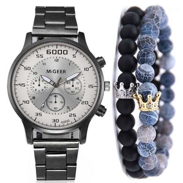 wristwatches 3pes/set men's fashion creative steel band quartz watch+bracelet set (3pcs/set)watches for men relogio automatic watch, Slivery;brown
wristwatches 3pes/set men's fashion creative steel band quartz watch+bracelet set (3pcs/set)watches for men relogio automatic watch, Slivery;brown