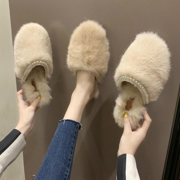 slippers women soft fur woman home ins pearls floor shoes closed toe princess zapatos de mujer chaussures femme, Black
slippers women soft fur woman home ins pearls floor shoes closed toe princess zapatos de mujer chaussures femme, Black