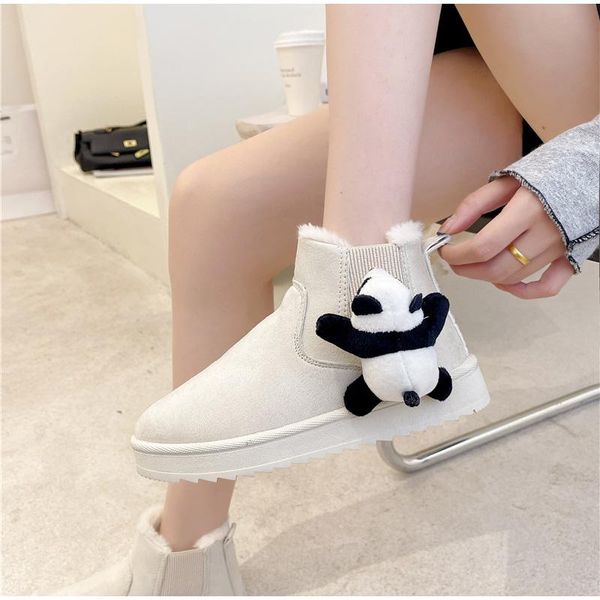 boots 2021 women snow cute round toe slip on with flower panda decoration short ankle keep warm females cotton shoes, Black
boots 2021 women snow cute round toe slip on with flower panda decoration short ankle keep warm females cotton shoes, Black