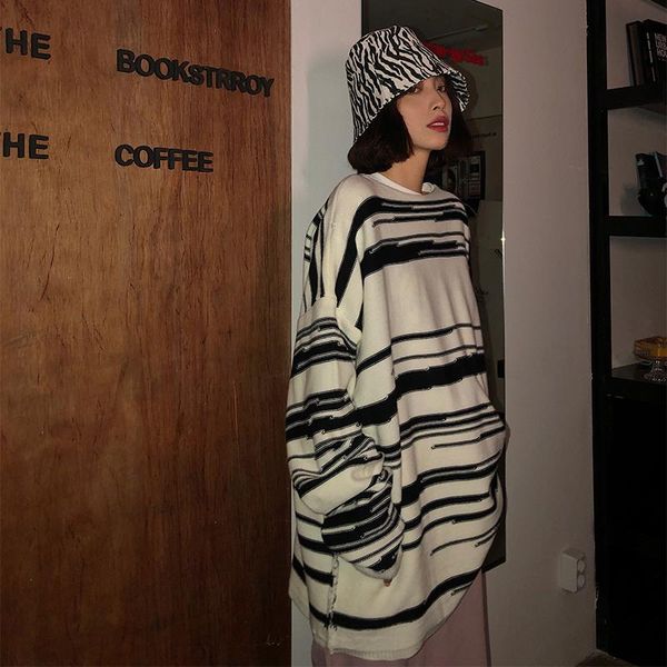 women's sweaters fashion knitted sweater animal print mujer vintage korean style striped white femme chandails winter clothes eb50dl, White;black
women's sweaters fashion knitted sweater animal print mujer vintage korean style striped white femme chandails winter clothes eb50dl, White;black