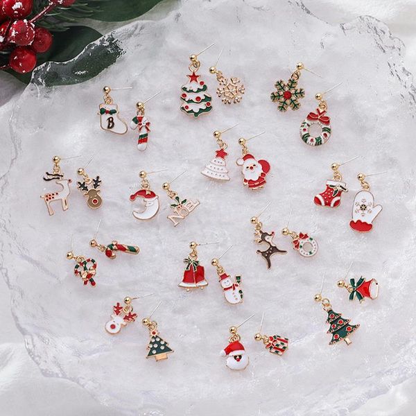 stud koj 1pair christmas accessories earrings for women elk/santa claus/snowflake/tree/socks eu 2021 year fancy eardrop, Golden;silver
stud koj 1pair christmas accessories earrings for women elk/santa claus/snowflake/tree/socks eu 2021 year fancy eardrop, Golden;silver
