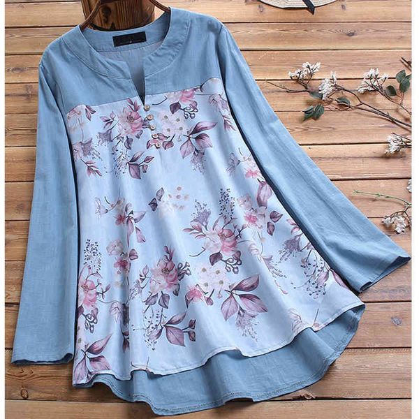 2021 new women vintage v neck autumn floral printed blouse long sleeve shirt casual tunic patchwork blusa plus size -5xl, White
2021 new women vintage v neck autumn floral printed blouse long sleeve shirt casual tunic patchwork blusa plus size -5xl, White