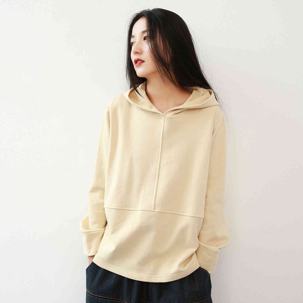 johnature women's hooded sweatshirt, korean style casual long sleeved sweater, solid color warm clothing, autumn,, Black
johnature women's hooded sweatshirt, korean style casual long sleeved sweater, solid color warm clothing, autumn,, Black