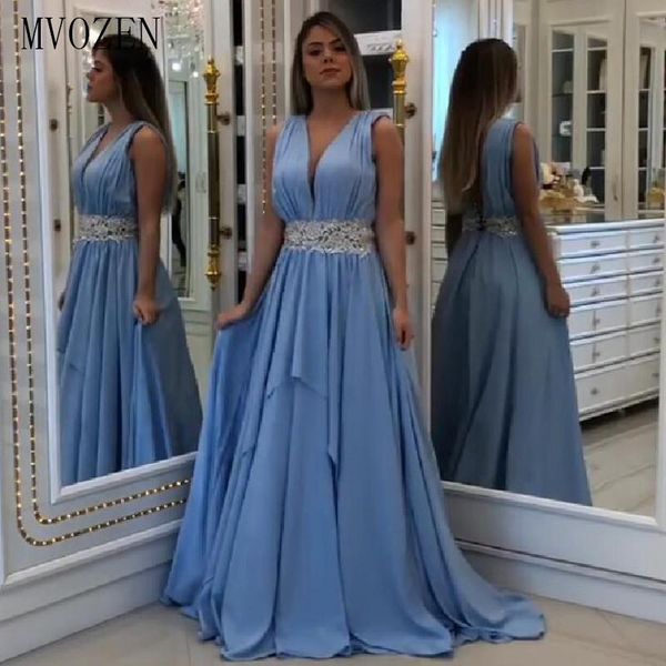 party dresses sky blue long evening dress 2021 chiffon v-neck beaded pleat floor length formal gowns vestido de festa longo, White;black
party dresses sky blue long evening dress 2021 chiffon v-neck beaded pleat floor length formal gowns vestido de festa longo, White;black