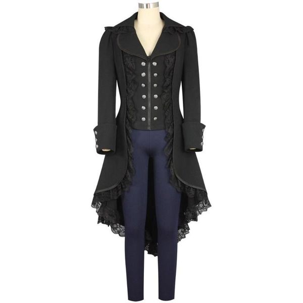 women's trench coats black gothic women jacket 2021 winter fall lace patchwork button vintage outwear female fashion goth, Tan;black
women's trench coats black gothic women jacket 2021 winter fall lace patchwork button vintage outwear female fashion goth, Tan;black