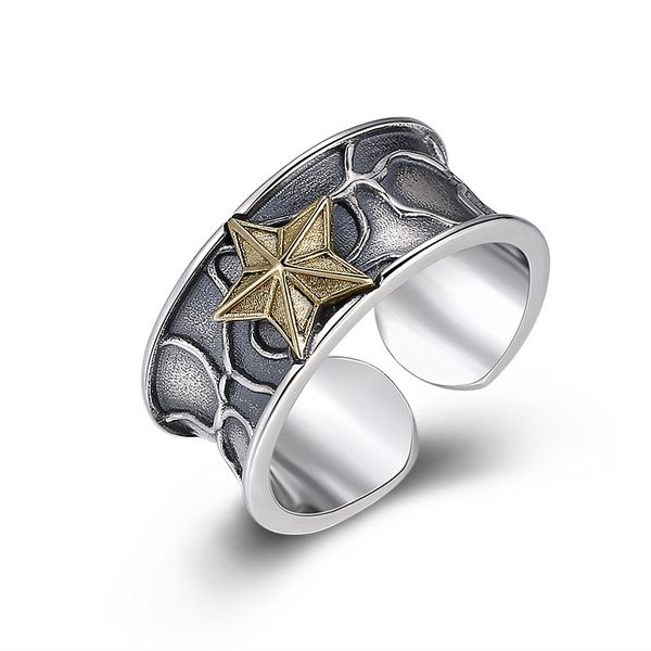 handmade 925 sterling silver men's band adjustable rings with star two-tone american european antique vintage gothic punk style designe
handmade 925 sterling silver men's band adjustable rings with star two-tone american european antique vintage gothic punk style designe