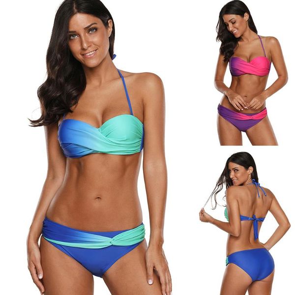 two-piece suits women 2pcs colorful gradient twist front bikini set tie dye print two pieces swimsuits padded push up bathing suit swimwe
two-piece suits women 2pcs colorful gradient twist front bikini set tie dye print two pieces swimsuits padded push up bathing suit swimwe