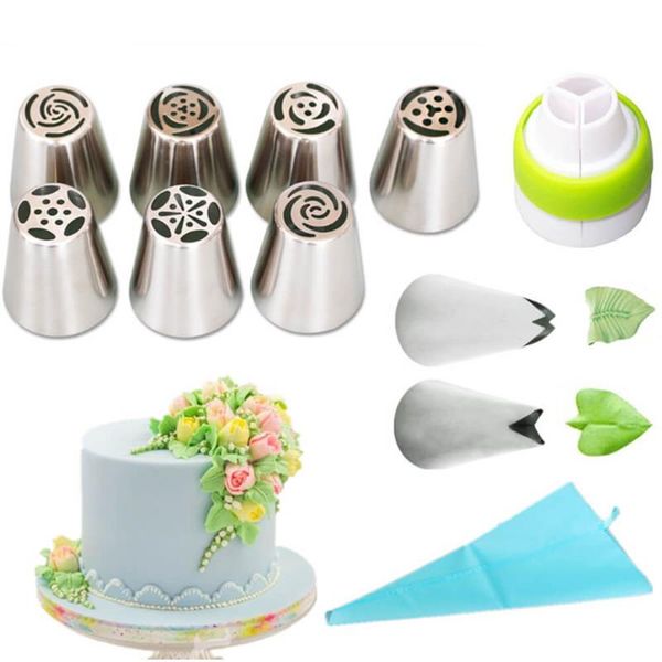 baking & pastry tools 11/14pcs russian icing piping nozzles stainless steel tips with silicone bag diy flower cupcake cake decorating kit
baking & pastry tools 11/14pcs russian icing piping nozzles stainless steel tips with silicone bag diy flower cupcake cake decorating kit
