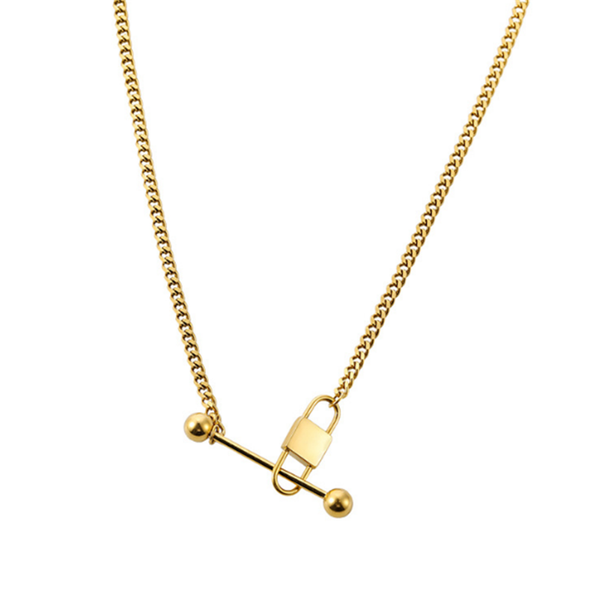 pendant necklaces 316l stainless steel lock round rod punk hip hop necklace titanium gold lady no fade, Silver
pendant necklaces 316l stainless steel lock round rod punk hip hop necklace titanium gold lady no fade, Silver