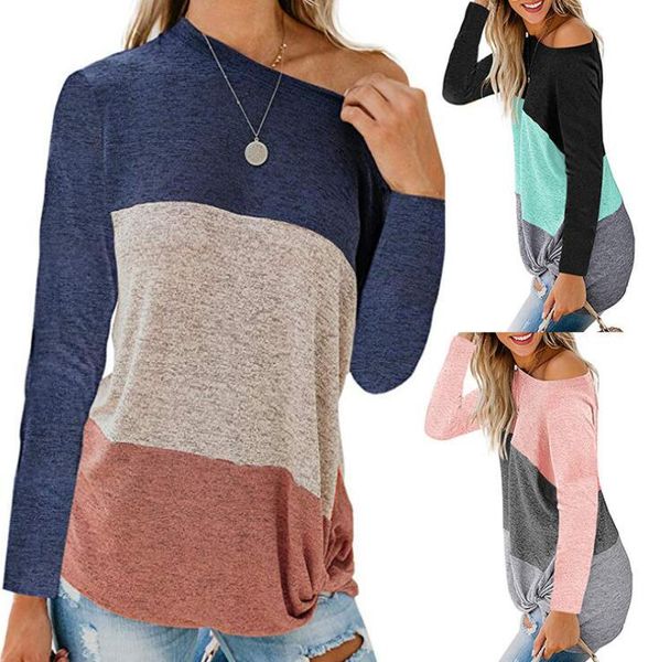 women's t-shirt 2021 autumn and winter fashion long-sleeved one-way neck loose contrast color twisted casual 6002, White
women's t-shirt 2021 autumn and winter fashion long-sleeved one-way neck loose contrast color twisted casual 6002, White