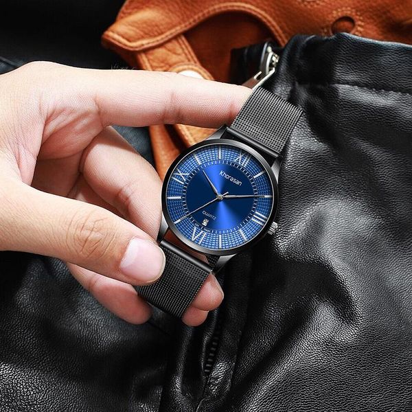 wristwatches fashion men's quartz watch business casual black gentleman elegant waterproof shockproof milan woven mesh strap, Slivery;brown
wristwatches fashion men's quartz watch business casual black gentleman elegant waterproof shockproof milan woven mesh strap, Slivery;brown